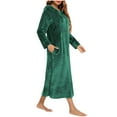 thumbnail image 4 of CAIXIA Womens Robes Lightweight Plus Size Women's Soft Flannel Long Sleeve Zip Up Sleepwear Robe Cozy Loungewear With Pockets Home Wearable Blanket For Relaxation, 4 of 5