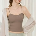 thumbnail image 5 of AherBiu Womens Tank Tops with Built in Bra Cropped Camisole Shirt Spaghetti Strap Stretch Comfy Undershirts, 5 of 7
