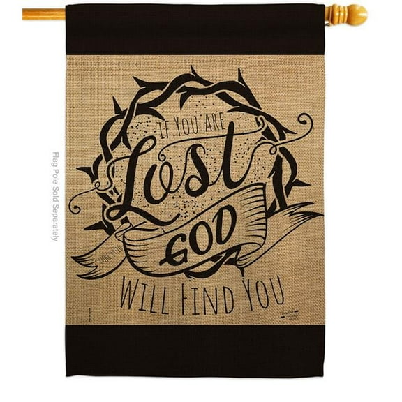 Angeleno Heritage H137255-BO God will find you Religious Bible Verses Double-Sided Garden Decorative House Flag, Multi Color