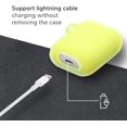 thumbnail image 4 of AirPods Case, IBAOLEA Silicone Protective Shockproof Case Cover Skins with Keychain Compatible with IBAOLEA AirPod 2 and 1, Navy Blue [Front LED Visible] Neon Yellow, 4 of 5