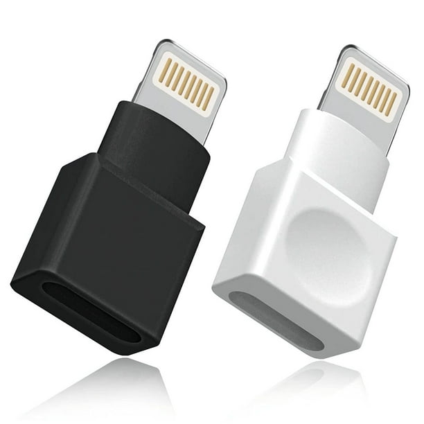 Lightning Cables 2Pack Lightning Extender Adapter Mfi, Black+White