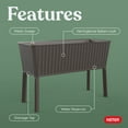 thumbnail image 5 of Keter Splendor 31.7 Gallon Raised Garden Bed with Self Watering Planter Box for Growing Vegetables, Brown, 5 of 11