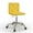 Yellow, variant on VECELO PU Leather Armless Office Chair with Wide Seat, Adjustable Height Mid-Back Task Chair, 360° Rolling Swivel Vanity Chair for Home Office,Grey
