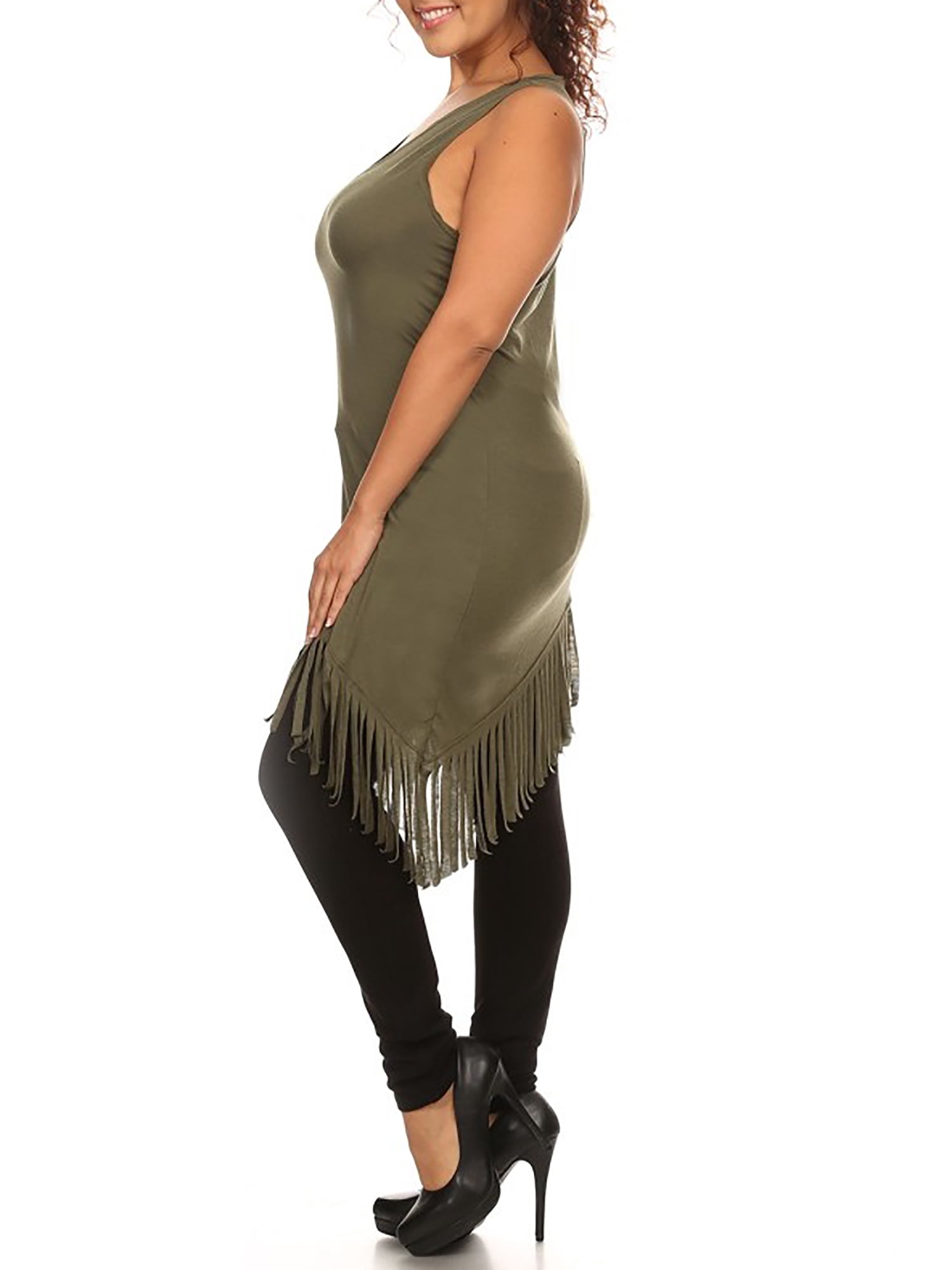Ella Samani Women's Plus Size Fringe Hemline Dress