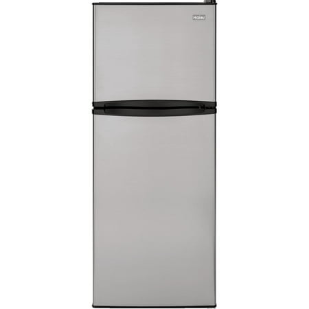 Haier 98 cu ft Top Freezer Refrigerator with Adjustable Glass Shelves  Stainless Steel  24 in