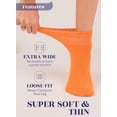 thumbnail image 6 of HUGH UGOLI Women Diabetic Ankle Socks, Super Soft & Thin Bamboo Socks, Wide & Loose, Non-Binding Top & Seamless Toe, 4 Pairs, Pumpkin Orange, Shoe Size: 10-12, 6 of 6