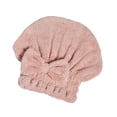 thumbnail image 1 of Toalla para secar el cabello, gorro de toallas de ducha, gorro portátil para cabello seco con nudo de lazo para tratamientos faciales de SPA, limpieza Rosa, 1 of 8