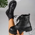 thumbnail image 6 of WAVSUF Women's Platform Moto Boots Arch Support Closed Toe Wide Width Fall Daily Office Boots Black 6, 6 of 7