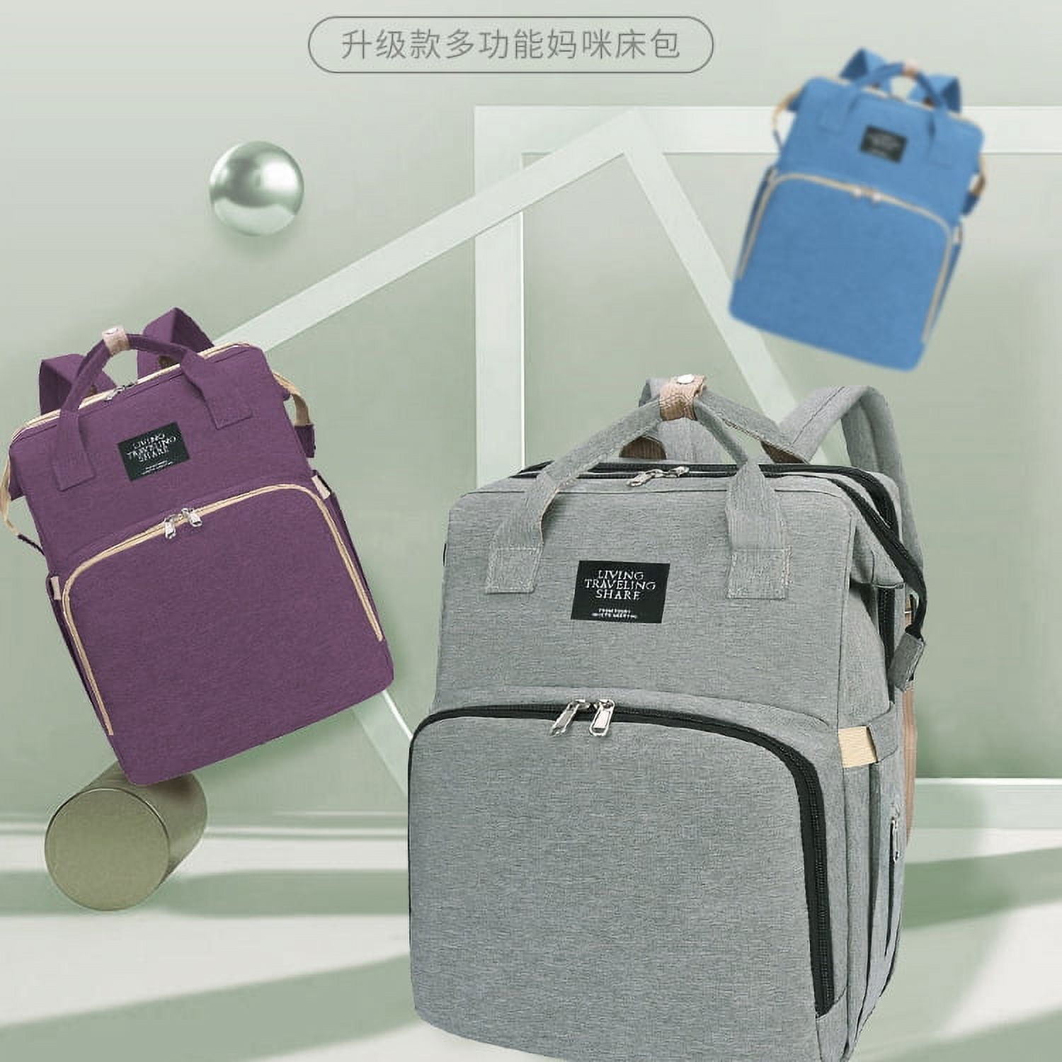 Portable Multi-function Foldable Crib Mummy Bag Large Capacity Diaper Bag Backpack Changing Bags Travel Backpack Baby Care Bags