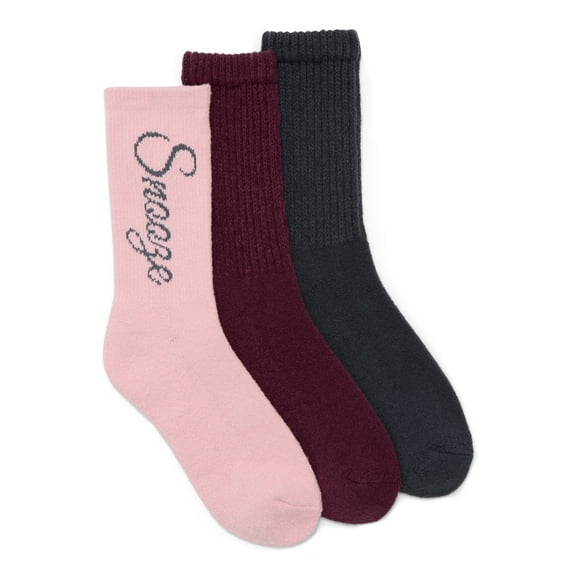 Joyspun Women's Crew Socks, 3-pack, Fits Shoe Sizes 4-10