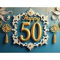 thumbnail image 4 of LUUFILx Happy Birthday 50th Celebration Backdrop Banner with Balloons Star Decorations for Party Supplies Photography Props Background Photo Booth, 4 of 8