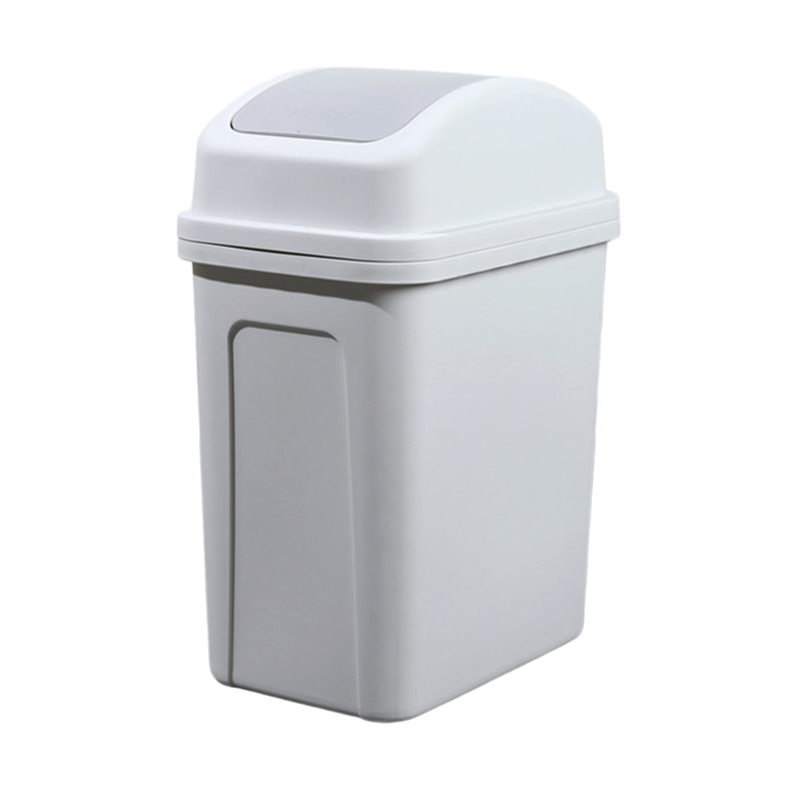 Winter Poetry Upgrade Swing Top Lid Trash Can, 4.5 Gallon Step-On Kitchen Bathroom Garbage Bin, Hands-Free Automatic Open/Close Wastebasket for Home office(White)