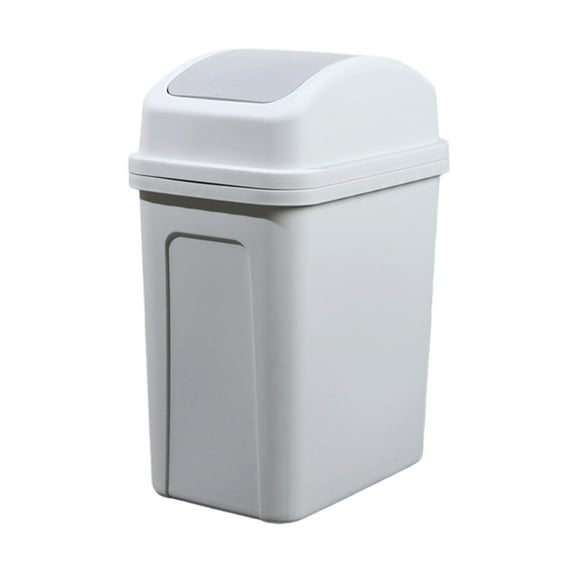 Topukaiba 4.5 Gallon Trash Can With Swings Top Lid Plastic Garbage Bin For Bathroom Office Bedroom Living Room White Free Size