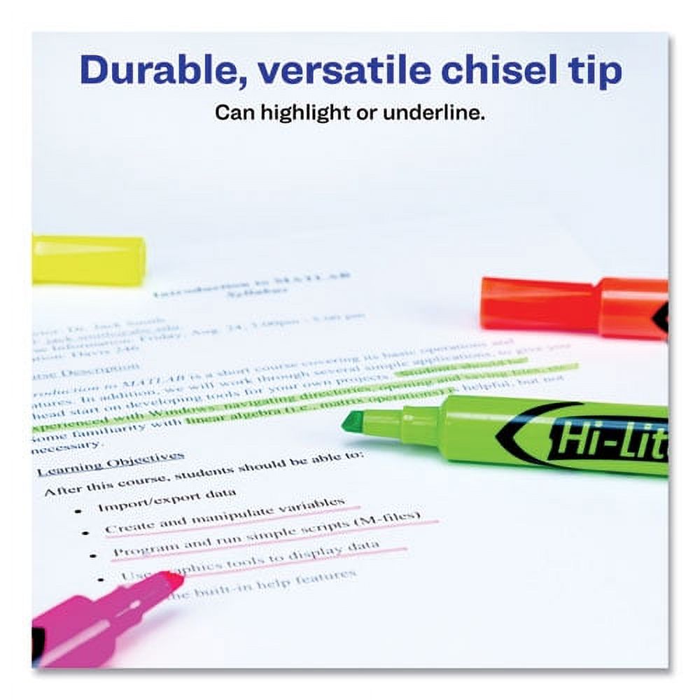 Hi-Liter Desk-Style Highlighters, Assorted Ink Colors, Chisel Tip, Assorted Barrel Colors, 4/set | Bundle of 5 Sets
