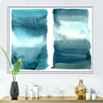 thumbnail image 2 of Designart 'Abstract Impression Ocean Blue Aquatic I' Modern Framed Canvas Wall Art Print, 2 of 5