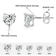 thumbnail image 2 of TINGN 925 Sterling Silver Post Stud Earrings Se, Hypoallergenic Cubic Zirconia Heart Stud Earrings 4-8mm for Women Men Silver/Gold/Black/Rose Gold, 2 of 6