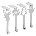 thumbnail image 2 of GEX 2024 Skid Proof Christmas Stocking Holder Hook Hanger Fireplace Metal Decor Funny Design Silver Set of 6, 2 of 5
