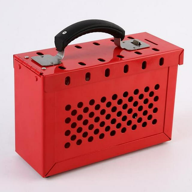 LOTO Box Bloqueo de seguridad Etiquetado Dispositivo de bloqueo Almacenamiento de hasta 12 candados, hechos de material acero al carbono, de resistencia y