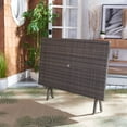 thumbnail image 3 of SAFAVIEH Akita Contemporary Modern Outdoor Patio Folding Table, Grey Brown/White, 3 of 13
