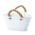 thumbnail image 3 of Maceta de hierro para flores, contenedor para plantas con asas, cubo de metal Blanco, 3 of 8