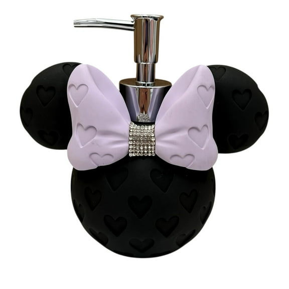 Disney Mickey Mouse Soap/Lotion Pump Bottle Dispenser Lavender Black Silver