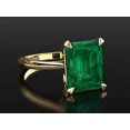 thumbnail image 1 of Emerald Engagement Ring 14K Yellow Gold Cocktail Anniversary Gift For Beloved, 1 of 9