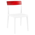 thumbnail image 1 of Pemberly Row Patio Indoor/Outdoor Dining Chair in White Transparent Red, 1 of 8