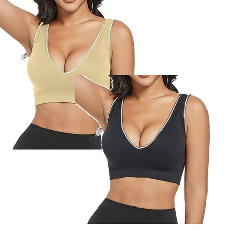 LUOGENLI Women s Bras 44Dd Women s Front Side Buckle Lace Edge without Steel Ring Movement Seamless Gathering Adjustment Yoga Sleep Large Bra Women Bralette Pack Women Bras Comfortable Set XXXL