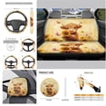 thumbnail image 4 of Uorisanigo Baby Cow Sunflower Automobile Front and Rear Cushion Covers Gear Lever Cover+Hand Brake Cover Steering Wheel Cover Pillowcase for Cars Water Coaster Protection 11 PCS, 4 of 7