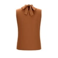 thumbnail image 6 of LWITHSZG Tie Knot Mock Neck Sleeveless Blouses for Women Business Casual Office Tank Tops Pleated Front Work Shirts Summer Outfits S-XXL, 6 of 9