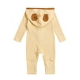 thumbnail image 2 of Multitrust Baby’s Contrast Color Button Round Neck Long Sleeve Hooded Jumpsuit, 2 of 7