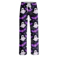 thumbnail image 4 of Pajama Pants Women Halloween Ghost Print Soft Stretch Drawstring Comfy Lounge Bottoms, 4 of 5