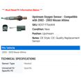 thumbnail image 2 of Upstream Oxygen Sensor - Compatible with 2002 - 2003 Nissan Altima, 2 of 2