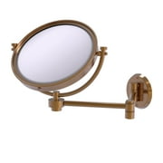 8-in Wall Mounted Extending Make-Up Mirror 2X Magnification in Brushed Bronze