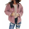 thumbnail image 6 of Women's Casual Lapel Loose Button Down Long Sleeve Corduroy Jacket with Pockets, 6 of 9