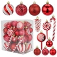 thumbnail image 4 of 40 piezas de adornos de bolas de Navidad de forma especial, decoración de árbol de Navidad rojo y azul para fiestas, colgante de esferas de Navidad de Año Nuevo 2024, 4 of 5