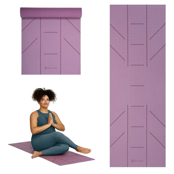 Gaiam 6mm Ultra-Sticky Alignment 1 Yoga Mat - Viola