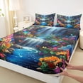 thumbnail image 3 of Manfei Rainbow Rustic Flowers Twin Sheet Sets,Waterfall Landscape Twin Fitted Sheet,Beauty Natural Scenery Flat Sheet For Teens,Ultra Soft Home Decor,3pcs, 3 of 7