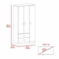 thumbnail image 6 of CoSoTower 2-Drawer 3-Door Armoire White, 6 of 7