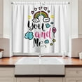 thumbnail image 2 of Ambesonne Inspirational Kitchen Curtains, Rainbow Romance, 55"x39", Multicolor, 2 of 3