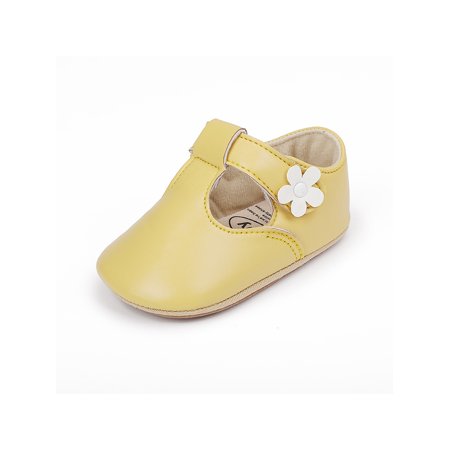 

SIMANLAN Baby Loafers Magic Tape Walking Shoe Princess Flats Toddler Boys Girls Breathable Crib Shoes Little Kids Soft Sole Loafer Flat Yellow 6C