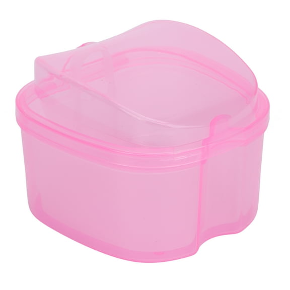 Zerodis Denture Bath Case Box Soak Container Colored False Teeth Storage Box With Strainer Basket Fake Tooth Container With Hanging Net