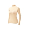 thumbnail image 4 of Ndbuld Women's Mock Neck Seamless Thermal Underwear Set, 2‑Piece Solid Color 4‑Way Stretch Winter Warm Base Layer Top & Leggings, 4 of 9