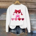 thumbnail image 5 of successthop Crew Neck Sweatshirts Women Valentine Day Bow Print Casual Clothes Long Sleeve Outfits Vacation Tops L, 5 of 5