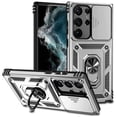 thumbnail image 4 of Designed for Motorola Moto G Stylus 5G 2024 Hybrid Magentic Stand, Camera Lens Protection & 360° Rotate Ring Kickstand, Shockproof Edge Phone Case Cover [Silver], 4 of 9