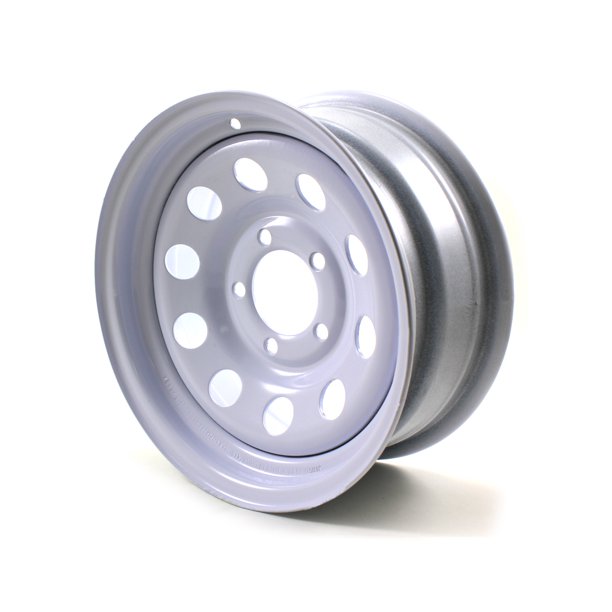 15X6 5Lug on 4.5" White Mod Trailer Wheel No Pinstripe