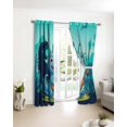 thumbnail image 3 of Funny Dinosaur Blackout Curtains for Bedroom/Living Room, Thermal Insulated Kitchen Curtains, Playing Guitar Palm Tropical Fern Silhouette Grommet Darkening Window Treatment Drapes 42"x84"x2, 3 of 8