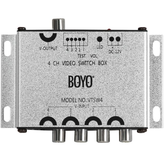 BOYO VTSW4-4-Channel Video Switcher with Trigger Wires for Car, Truck or Van
