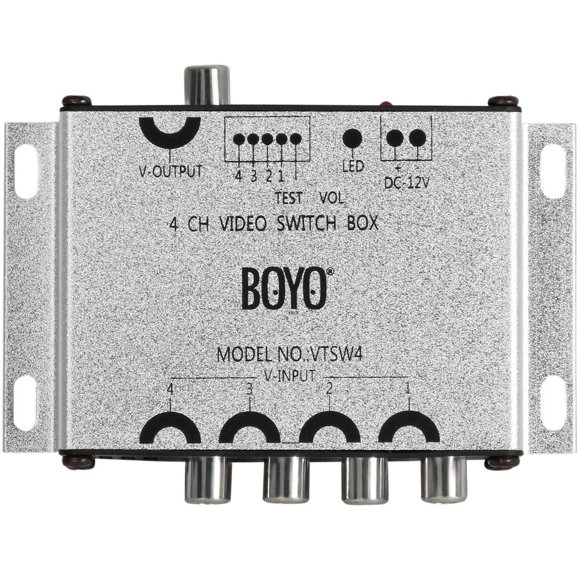 BOYO VTSW4-4-Channel Video Switcher with Trigger Wires for Car, Truck or Van