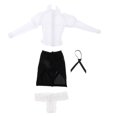 thumbnail image 2 of 1/6 conjunto de ropa para muñeca femenina uniforme blusa de manga larga, figuras de acción coleccionables ropa para figura de acción femenina de 12 Negro CUTICAT Traje de muñeca femenina, 2 of 6